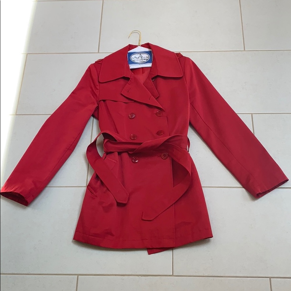 rain red jacket